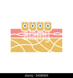 icône de ligne noire de matrice extracellulaire. Elément isolé par vecteur. Contour modifiable. Illustration de Vecteur