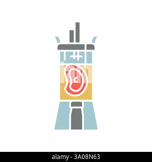 Icône plate de fermentation microbiologique. Elément isolé par vecteur. Illustration de Vecteur