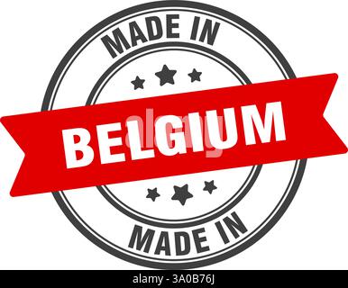 Timbre fabriqué en Belgique. Fabriqué en Belgique signe rond Illustration de Vecteur