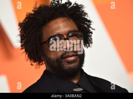 Beverly Hills, États-Unis. 02 mars 2025. Questlove arrive à la Vanity Fair Oscar Party tenue au Wallis Annenberg Center for the Performing Arts le 2 mars 2025 à Beverly Hills, CA. © OConnor-Arroyo/AFF-USA.com crédit : AFF/Alamy Live News Banque D'Images