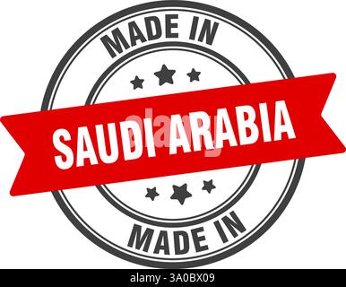 Fabriqué en Arabie Saoudite timbre. Fabriqué en Arabie Saoudite signe rond Illustration de Vecteur