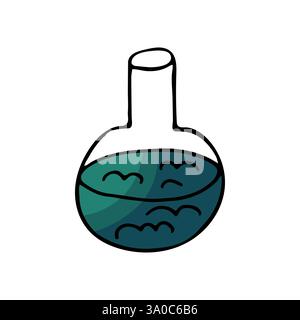 Élément de décor, scrapbooking. Potion. Illustration d'Halloween dans le style de dessin à la main. Élément de votre conception, icône mignonne, signe, symbole, épingle Illustration de Vecteur