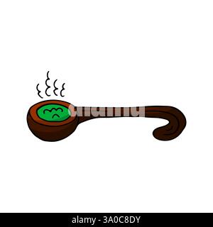 Élément de décor, scrapbooking. Potion. Illustration d'Halloween dans le style de dessin à la main. Élément de votre conception, icône mignonne, signe, symbole, épingle, etiquette Illustration de Vecteur