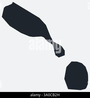 Carte de Saint-Kitts-et-Nevis. Juste une simple carte de bordure. Forme du pays. Contour blanc plat de Saint-Kitts-et-Nevis. Illustration des limites vectorielles. Illustration de Vecteur