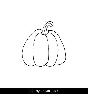 Élément de décor, scrapbooking. Citrouille. Illustration d'Halloween dans le style de dessin à la main. Élément de votre conception, icône mignonne, signe, symbole, épingle, logo Illustration de Vecteur