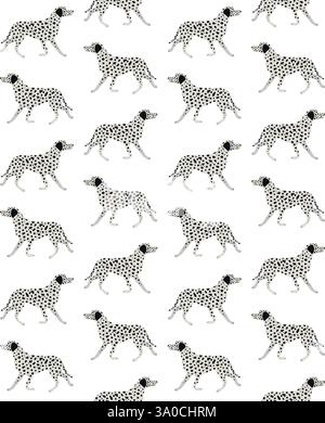 Vecteur modèle sans couture de chien dalmatien plat Illustration de Vecteur