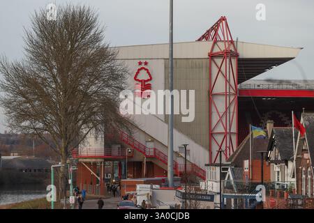 Nottingham, Royaume-Uni. 03 mars 2025. Vue du terrain devant le stade de la ville terrain devant le match de 5e tour du Nottingham Forest FC vs Ipswich Town FC Emirates FA Cup au City Ground, Nottingham, Angleterre, Royaume-Uni le 3 mars 2025 crédit : Lee Keuneke/Every second Media crédit : Every second Media/Alamy Live News Banque D'Images