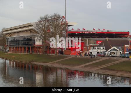 Nottingham, Royaume-Uni. 03 mars 2025. Vue du terrain devant le stade de la ville terrain devant le match de 5e tour du Nottingham Forest FC vs Ipswich Town FC Emirates FA Cup au City Ground, Nottingham, Angleterre, Royaume-Uni le 3 mars 2025 crédit : Lee Keuneke/Every second Media crédit : Every second Media/Alamy Live News Banque D'Images