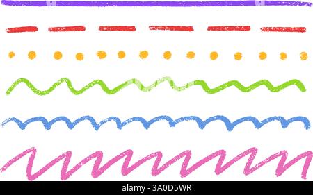 Ensemble de soulignement de crayons colorés Illustration de Vecteur