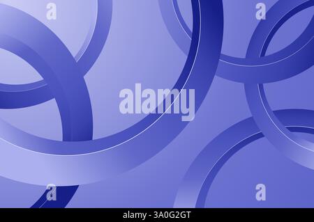 Arrière-plan 3D réaliste anneaux violets se chevauchant Illustration de Vecteur