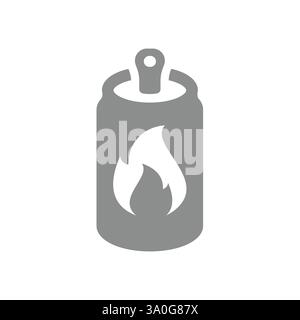 Icône de vecteur de boisson énergétique. Canette de soda avec bouteille de flamme. Illustration de Vecteur