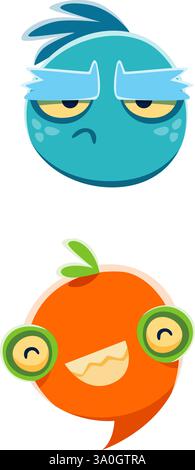 Police Halloween ponctuation point-virgule caractère monstre fou. Signe de ponctuation de police ABC de bête d'Halloween, vecteur d'alphabet anglais monstre d'horreur stupide Illustration de Vecteur