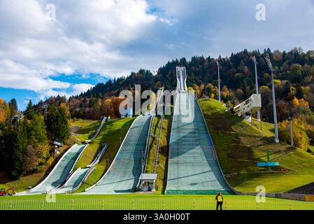 Plate-forme de saut à ski olympique Banque D'Images