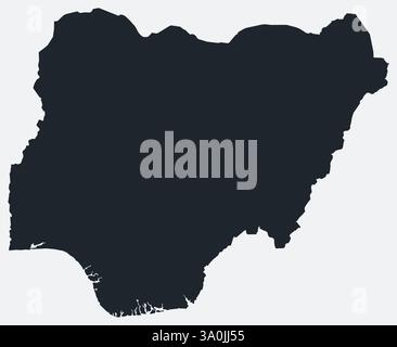 Carte du Nigeria. Juste une simple carte de bordure. Forme du pays. Contour plat vierge du Nigeria. Illustration des limites vectorielles. Illustration de Vecteur