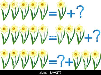 Jeux éducatifs pour les enfants, sur la composition des cinq. Illustration de Vecteur
