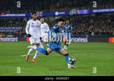 Bruges, Belgique. 04 mars 2025. Bruges, Belgique, 4 mars 2025 : Talbi (68 Club Brugge) en action lors du match de football de la Ligue des Champions de l'UEFA opposant le Club Brugge à Aston Villa au Jan Breydelstadion, Bruges le 4 mars 2025 (João Bravo /SPP) crédit : SPP Sport Press photo. /Alamy Live News Banque D'Images