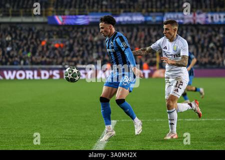 Bruges, Belgique. 04 mars 2025. Bruges, Belgique, 4 mars 2025 : Talbi (68 Club Brugge) en action lors du match de football de la Ligue des Champions de l'UEFA opposant le Club Brugge à Aston Villa au Jan Breydelstadion, Bruges le 4 mars 2025 (João Bravo /SPP) crédit : SPP Sport Press photo. /Alamy Live News Banque D'Images