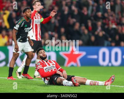 Eindhoven, Brabant du Nord, pays-Bas. 4 mars 2025. ISMAEL SAIBARI (PSV Eindhoven, #34) semble découragé, Soccer 2025 : PSV Eindhoven vs Arsenal FC (crédit image : © Gabriel Boia/ZUMA Press Wire) USAGE ÉDITORIAL SEULEMENT! Non destiné à UN USAGE commercial ! Banque D'Images