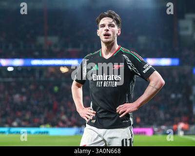 Eindhoven, Brabant du Nord, pays-Bas. 4 mars 2025. DECLAN RICE (Arsenal FC, #41), lors du PSV Eindhoven vs Arsenal FC au Philipps Stadium. Crédit : Gabriel Boia/ZUMA Press Wire/ZUMA Wire/Alamy Live News Banque D'Images