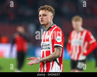 Eindhoven, Brabant du Nord, pays-Bas. 4 mars 2025. NOA LANG (PSV Eindhoven, #10) semble déçu, lors du PSV Eindhoven vs Arsenal FC au Philipps Stadium. Crédit : Gabriel Boia/ZUMA Press Wire/ZUMA Wire/Alamy Live News Banque D'Images