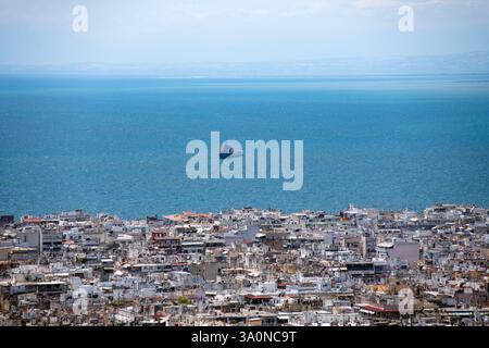 Thessalonique : vue panoramique sur le golfe Thermaic. Grèce Banque D'Images