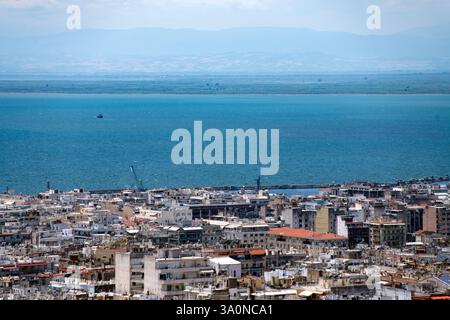Thessalonique : vue panoramique sur le golfe Thermaic. Grèce Banque D'Images