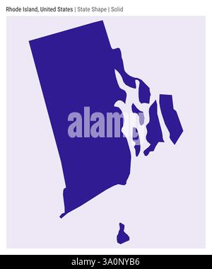 Rhode Island, États-Unis. Carte vectorielle simple. Forme d'état. Style Uni. Frontière du Rhode Island. Illustration vectorielle. Illustration de Vecteur
