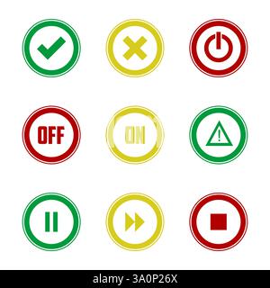 Media player collection boutons Illustration de Vecteur