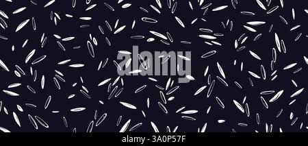 Grains de riz. Motif sans couture vectoriel. Fond abstrait de boulangerie graphique. Cuisine asiatique, lait végétalien, farine sans gluten. Collation saine avec graines soufflées, c Illustration de Vecteur