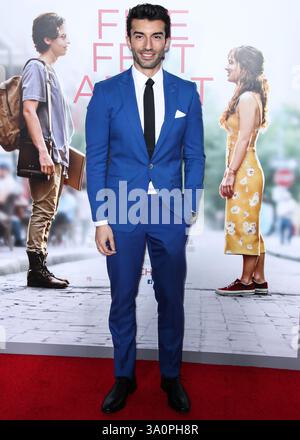 (DOSSIER) le juge signale qu'il peut rejeter le NY Times de 400 millions de dollars Baldoni-vives affaire de diffamation. WESTWOOD, LOS ANGELES, CALIFORNIE, États-Unis - MARS 07 : L'acteur et réalisateur américain Justin Baldoni arrive à la première à Los Angeles de 'Five Feet Apart' de Lionsgate qui s'est tenue au Fox Bruin Theatre le 7 mars 2019 à Westwood, Los Angeles, Californie, États-Unis. (Photo de Xavier Collin/image Press Agency) Banque D'Images