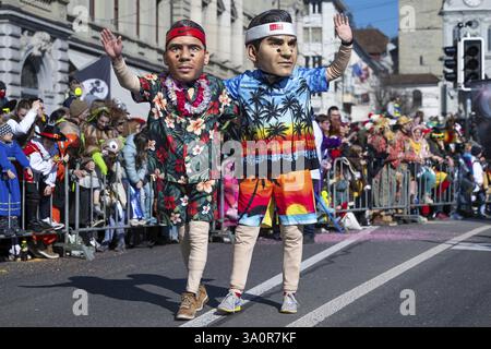 Fasnacht tennis Rafael Nadal et Roger Federer Banque D'Images