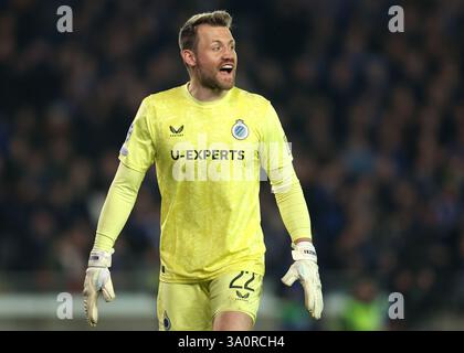 Bruges, Belgique. 4 mars 2025. Simon Mignolet du Club Brugge lors du match de l'UEFA Champions League Club Brugge vs Aston Villa au Jan Breydel Stadium, Brugge. Le crédit photo devrait se lire : Paul Terry/Sportimage crédit : Sportimage Ltd/Alamy Live News Banque D'Images