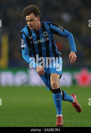 Bruges, Belgique. 4 mars 2025. Maxim de Cuyper du Club Brugge lors du match de l'UEFA Champions League Club Brugge vs Aston Villa au Jan Breydel Stadium, Brugge. Le crédit photo devrait se lire : Paul Terry/Sportimage crédit : Sportimage Ltd/Alamy Live News Banque D'Images