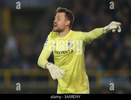 Bruges, Belgique. 4 mars 2025. Simon Mignolet du Club Brugge lors du match de l'UEFA Champions League Club Brugge vs Aston Villa au Jan Breydel Stadium, Brugge. Le crédit photo devrait se lire : Paul Terry/Sportimage crédit : Sportimage Ltd/Alamy Live News Banque D'Images