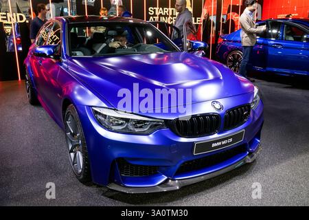 BMW M3 CS au salon international de l'automobile de Genève. Suisse - 6 mars 2018. Banque D'Images