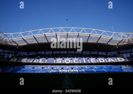 Vue générale du stade avant une conférence de presse au Reale Arena de Saint-Sébastien, Espagne. Date de la photo : mercredi 5 mars 2025. Banque D'Images