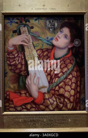 'A Christmas Carol' (un chant de Noël) 1867 par le peintre anglais Dante Gabriel Rossetti exposé au petit Palais Museum.Paris.France Banque D'Images