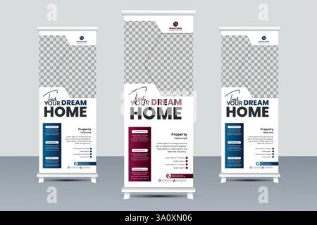 Design moderne de flyer immobilier , modèle de publicité de vente de propriété Illustration de Vecteur