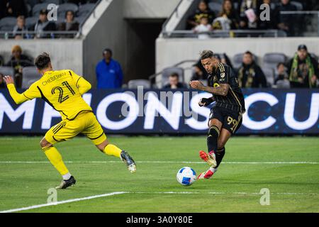 Lors d'un match de la Coupe des Champions de la CONCACAF, ronde 16, mardi 4 mars 2025, au BMO Stadium, à Los Angeles, CA, LAFC a battu l'équipage 3-0. (Jon Endow/image du sport) Banque D'Images
