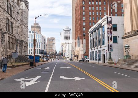 Une scène de rue dans le centre-ville de Nashville, Tennessee, USA Banque D'Images