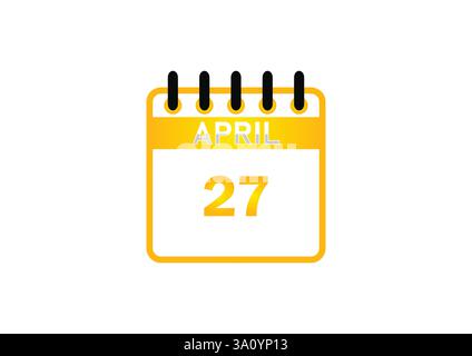 Icône du calendrier d'avril 27 – rappel d'événement, planificateur de dates, calendrier Illustration de Vecteur