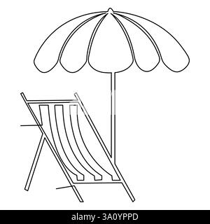 Dessin d'art continu à une ligne d'illustrations vectorielles de contour de parapluie Illustration de Vecteur