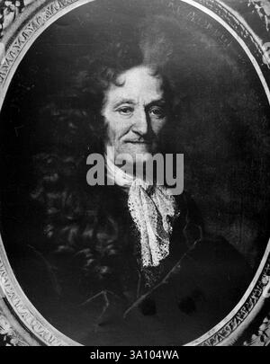 Fabuliste français Jean de la Fontaine, peinture des années 1600 Banque D'Images