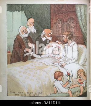 Babes in the Wood le conte traditionnel pour enfants est celui de deux enfants abandonnés dans un bois, qui meurent et sont couverts de feuilles par des robins. Collection de photos et chansons de R. Caldecott, Randolph, 1846-1886, Banque D'Images