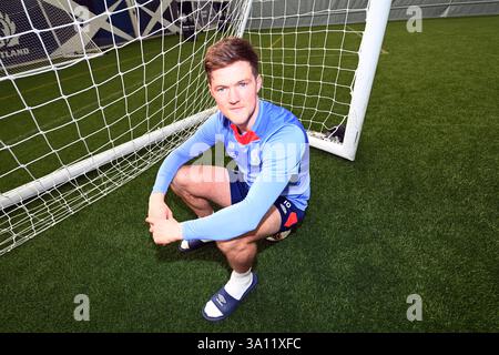 Oriam Sports Centre Édimbourg. Écosse, Royaume-Uni. 6 mars 2025. Conférence de presse Hearts avant la rencontre de la Coupe d'Écosse contre Dundee Credit : eric mccowat/Alamy Live News Banque D'Images