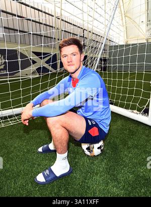 Oriam Sports Centre Édimbourg. Écosse, Royaume-Uni. 6 mars 2025. Conférence de presse Hearts avant la rencontre de la Coupe d'Écosse contre Dundee Credit : eric mccowat/Alamy Live News Banque D'Images