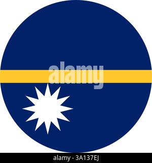 Drapeau de Nauru forme ronde, symbole national Illustration de Vecteur