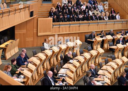 Édimbourg, Écosse, Royaume-Uni. 6 mars 2025. SUR LA PHOTO : Ash Regan MSP, Alba Party. Session hebdomadaire des questions des premiers ministres (FMQ) à Holyrood au Parlement écossais. Crédit : Colin d Fisher crédit : Colin Fisher/Alamy Live News Banque D'Images