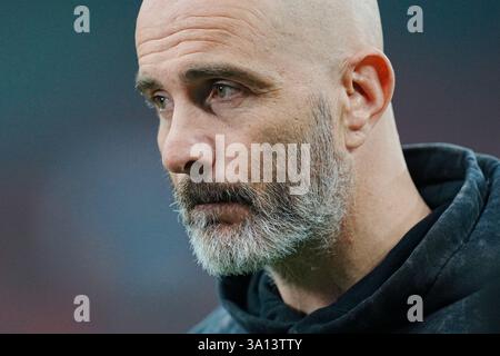 Copenhague, Danemark. 06 mars 2025. PEP Guardiola avant la finale 1/8 de la Ligue des conférences de l'UEFA entre le FC Copenhague et le Chelsea FC au stade Parken de Copenhague, Danemark, le jeudi 6 mars 2025. (Foto : Liselotte Sabroe/Ritzau Scanpix) crédit : Ritzau/Alamy Live News Banque D'Images