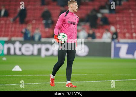 Copenhague, Danemark. 06 mars 2025. Chelseas Filip Jorgensen avant la finale 1/8 de l'UEFA Conference League entre le FC Copenhague et le Chelsea FC au stade Parken de Copenhague, Danemark, jeudi 6 mars 2025. (Foto : Liselotte Sabroe/Ritzau Scanpix) crédit : Ritzau/Alamy Live News Banque D'Images